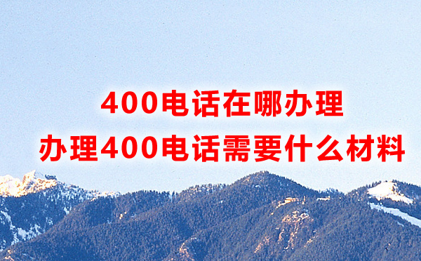 申请400电话需要的材料